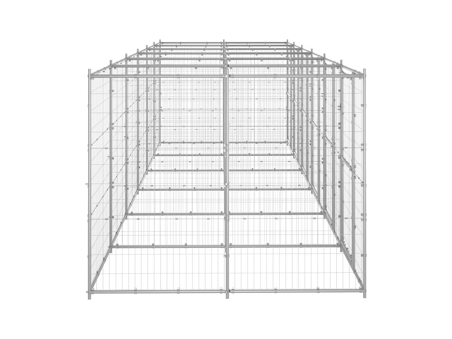 Gaiola para canil externo cercadinho para animais exterior para cães aço galvanizado 14,52 m² 02_0000407