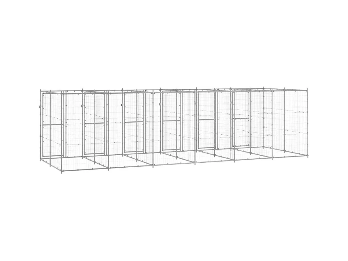 Gaiola para canil externo cercadinho para animais exterior para cães aço galvanizado 14,52 m² 02_0000407