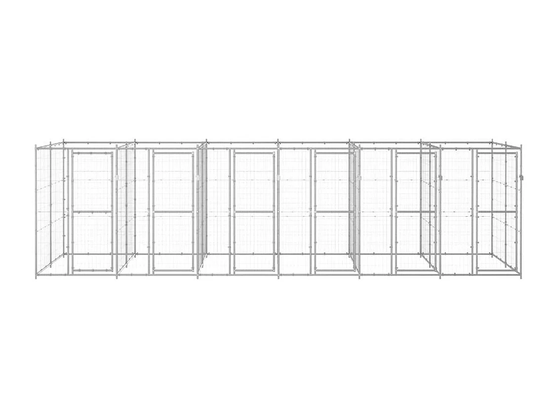 Recinto per animali da esterno per cani in acciaio zincato 14,52 m² 02_0000407