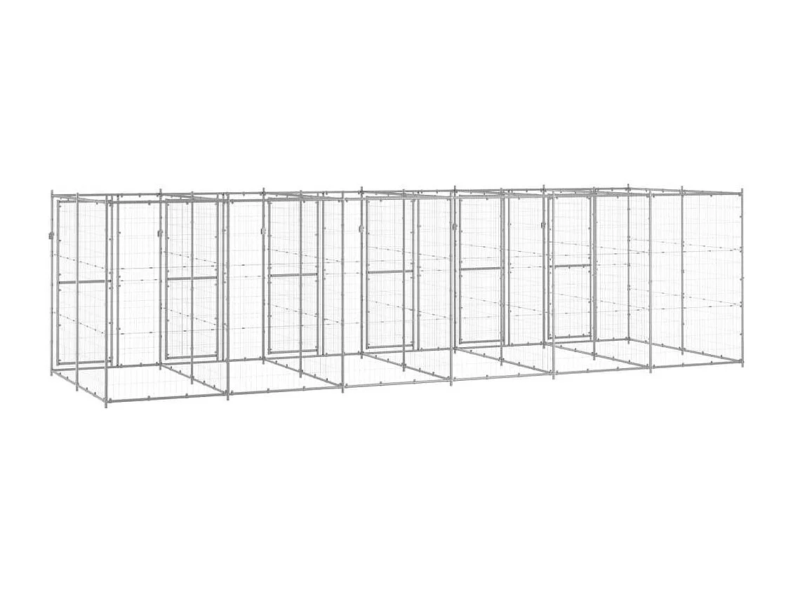 Recinto per animali da esterno per cani in acciaio zincato 14,52 m² 02_0000407