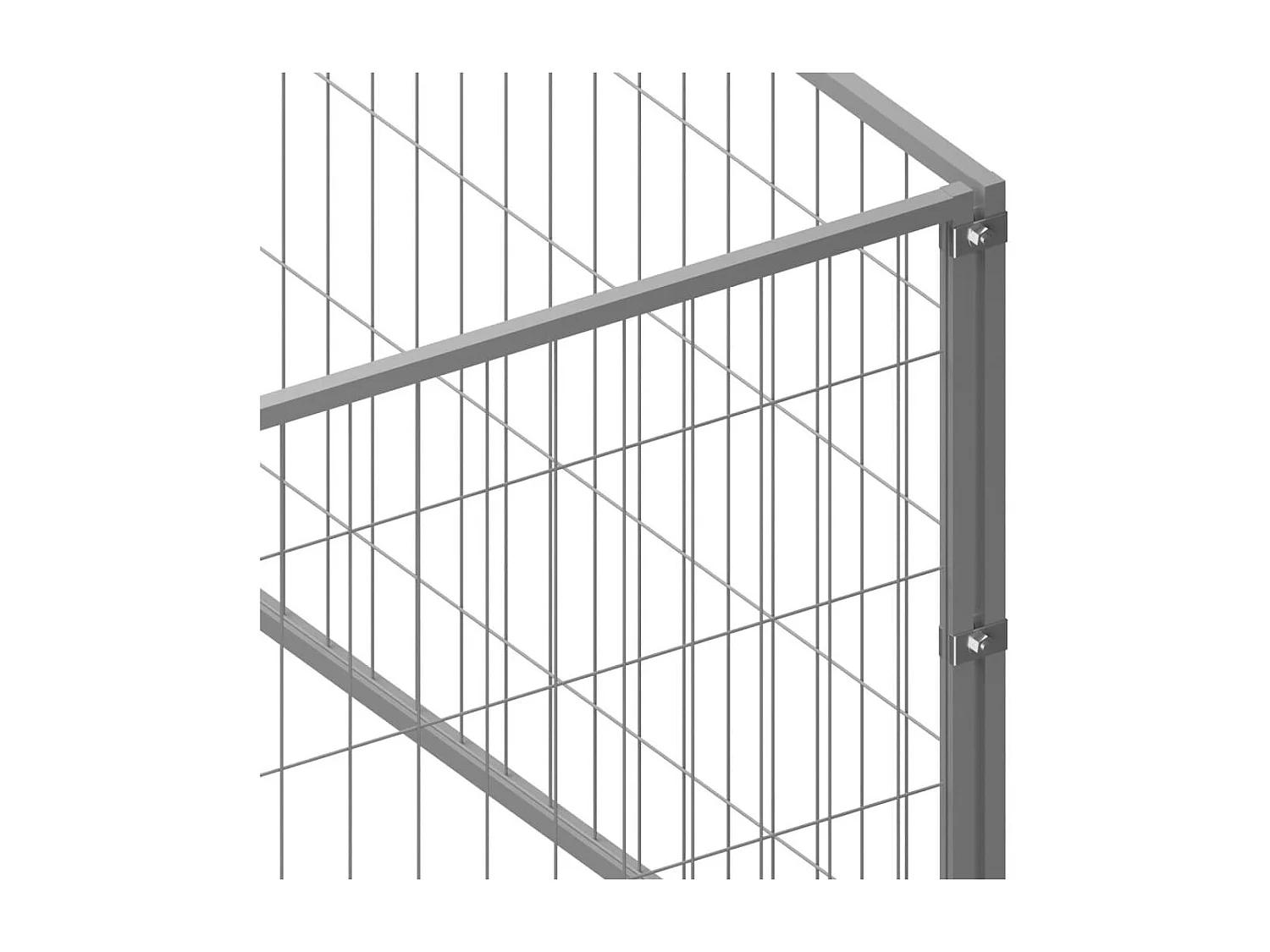 Chenil extérieur cage enclos argenté 700 x 200 x 70 cm 02_0000239