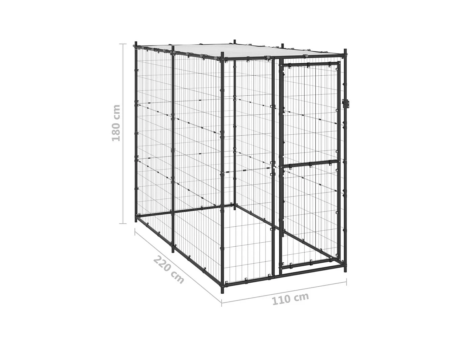 Chenil extérieur cage enclos 110 x 220 x 180 cm 02_0000377