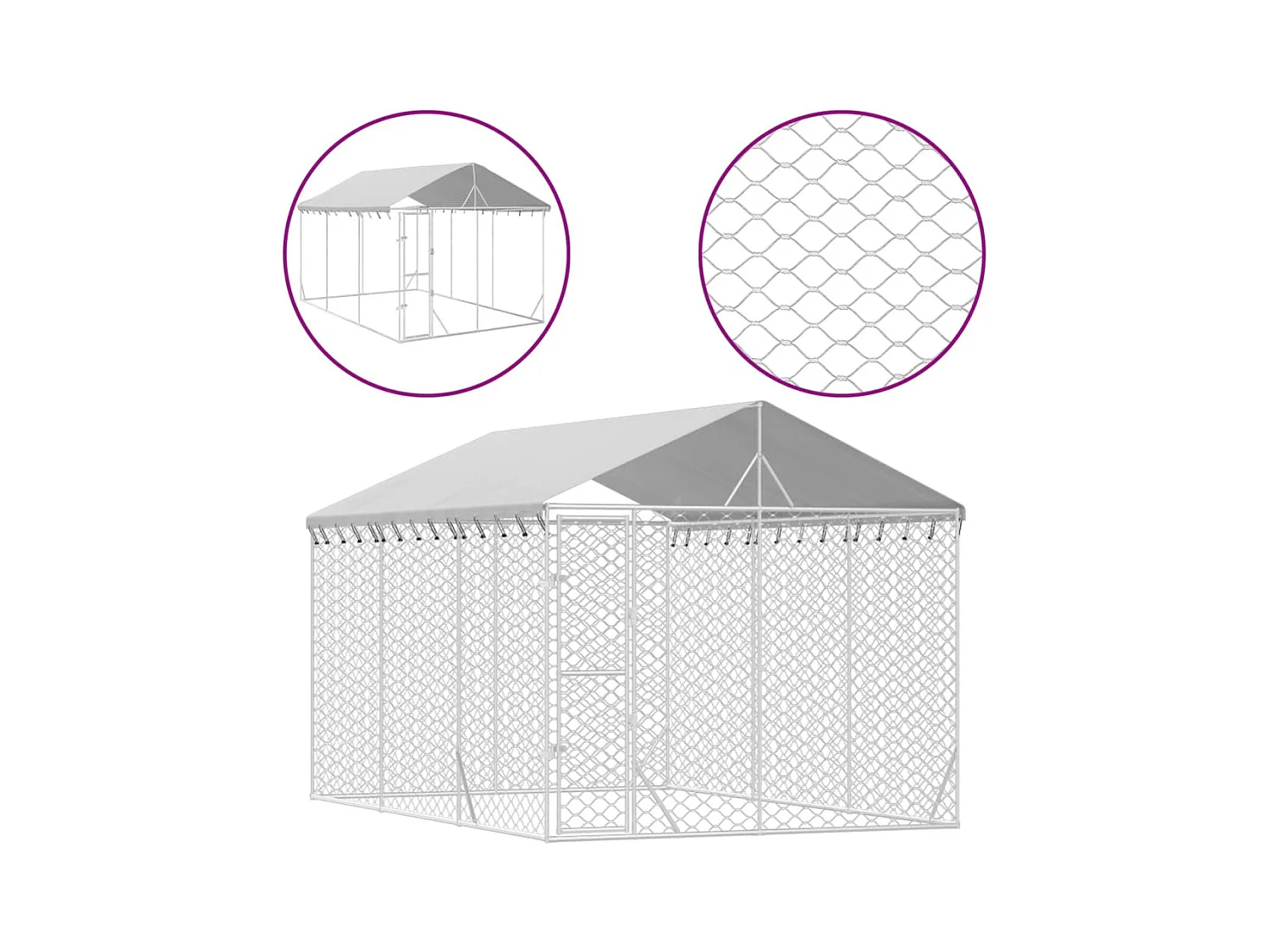 Chenil cage enclos pac argenté 3 x 4.5 x 45414 cm 02_0041900