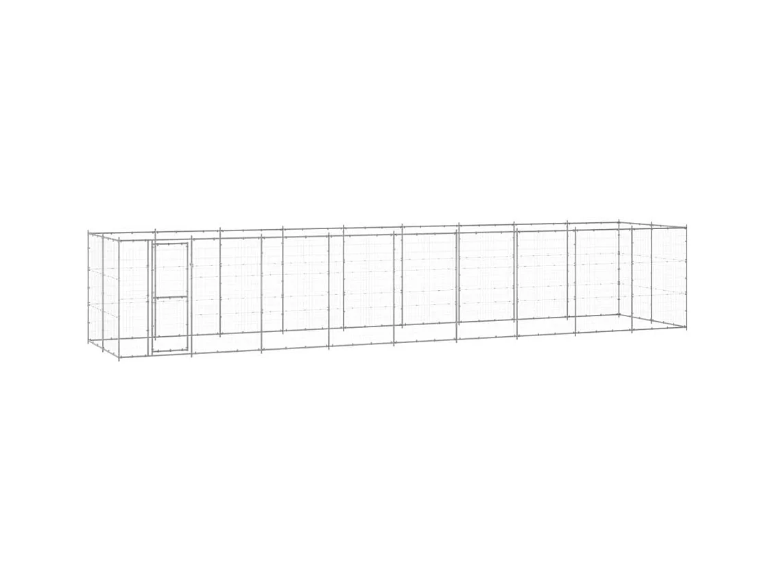 Jaula para caseta de exterior, parque para animales, exterior para perros, acero galvanizado, 21,78 m² 02_0000413