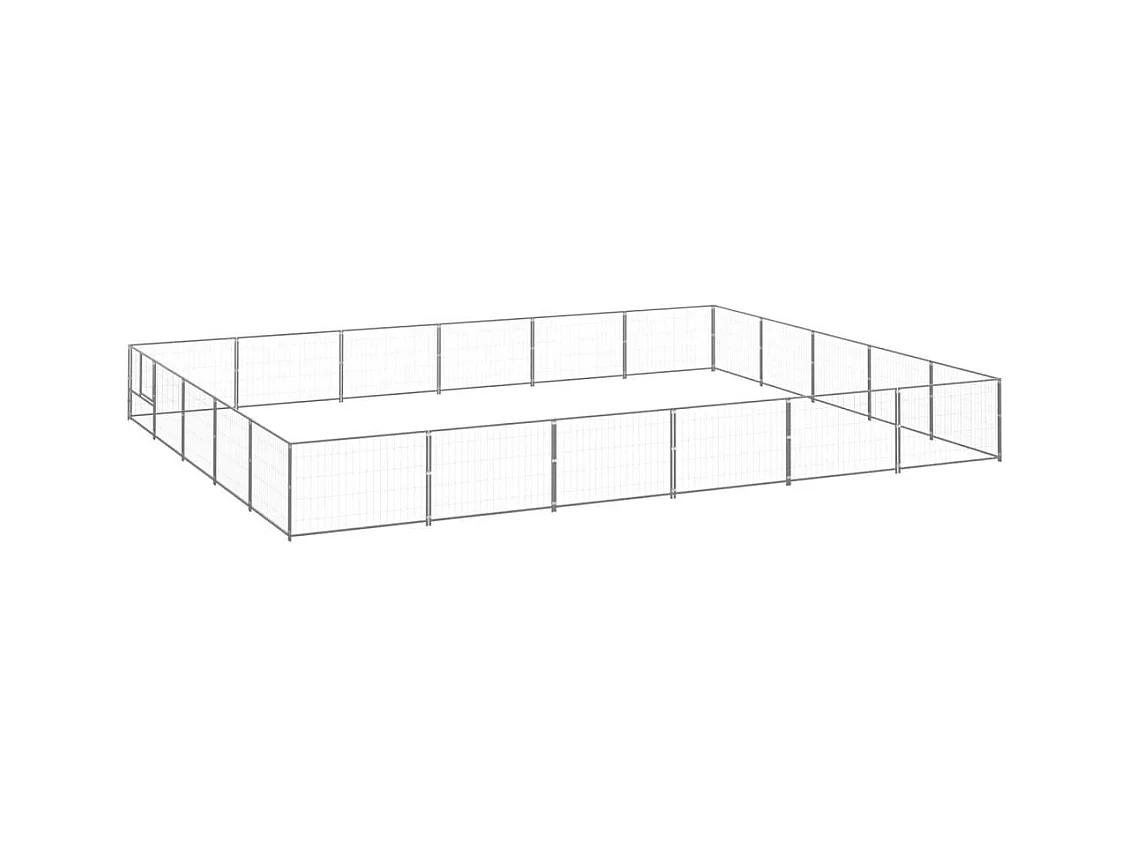 Chenil extérieur cage enclos argenté 600 x 500 x 70 cm 02_0000266