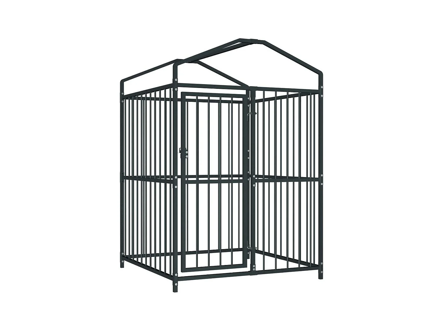 Box per cani da esterno con gabbia per cani da esterno con tetto per cani 120 x 120 x 150 cm 02_0000451