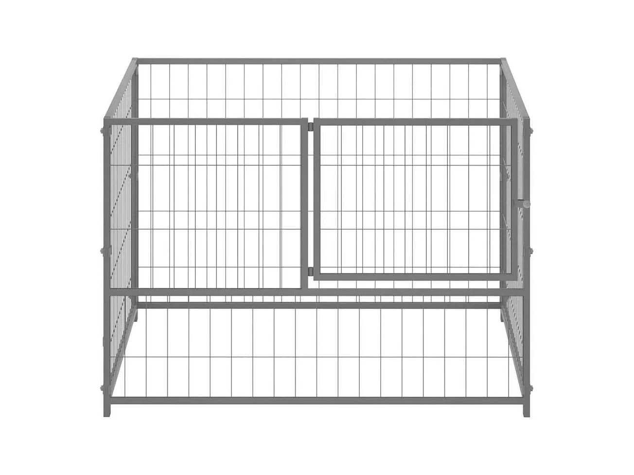 Chenil extérieur cage enclos argenté 100 x 100 x 70 cm 02_0000233