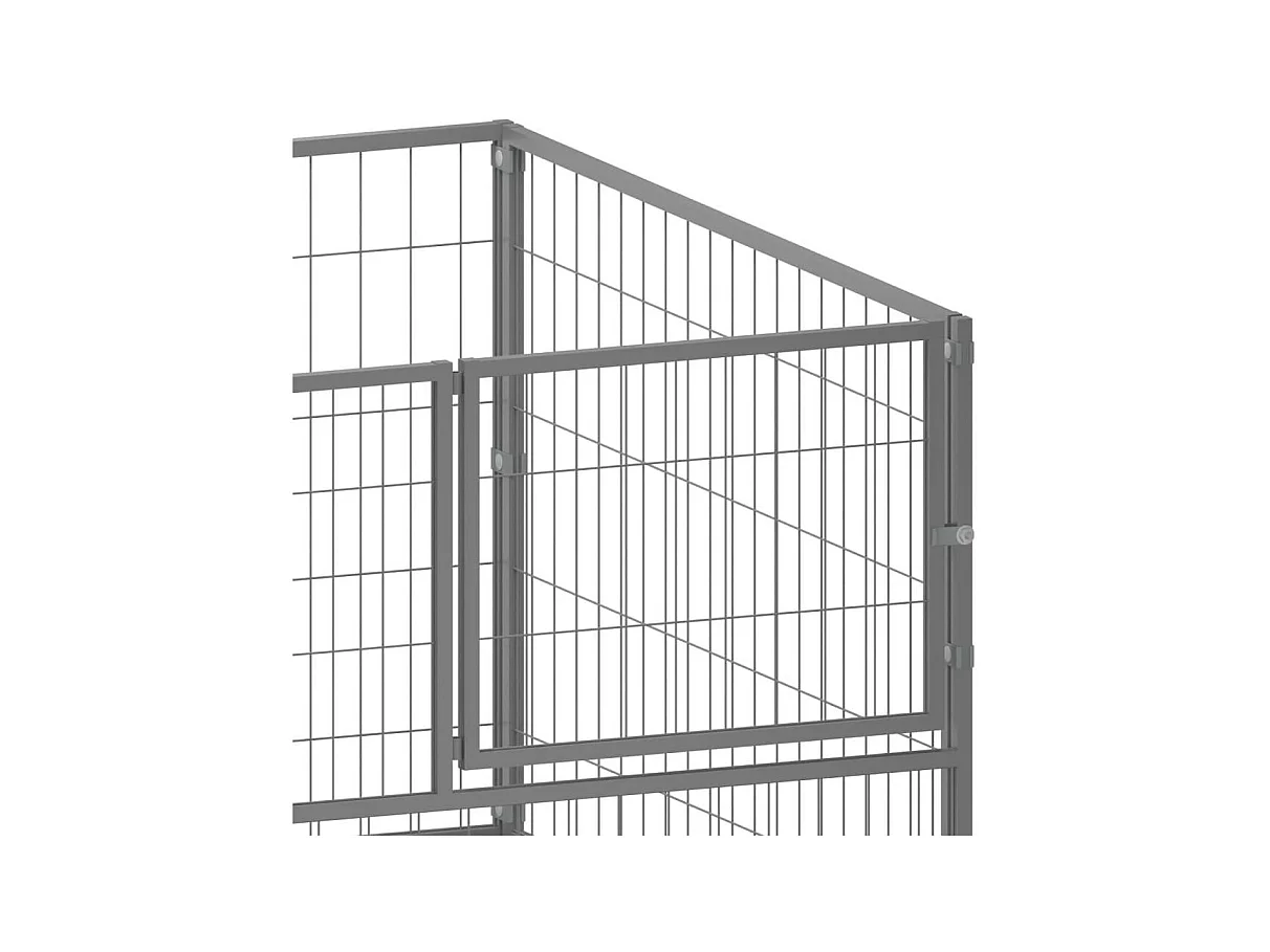 Chenil extérieur cage enclos argenté 100 x 100 x 70 cm 02_0000233
