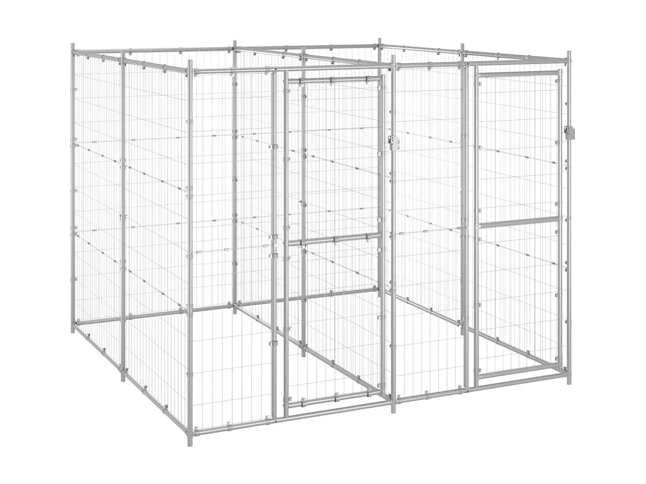 Recinto per animali da esterno per cani in acciaio zincato 4,84 m² 02_0000422