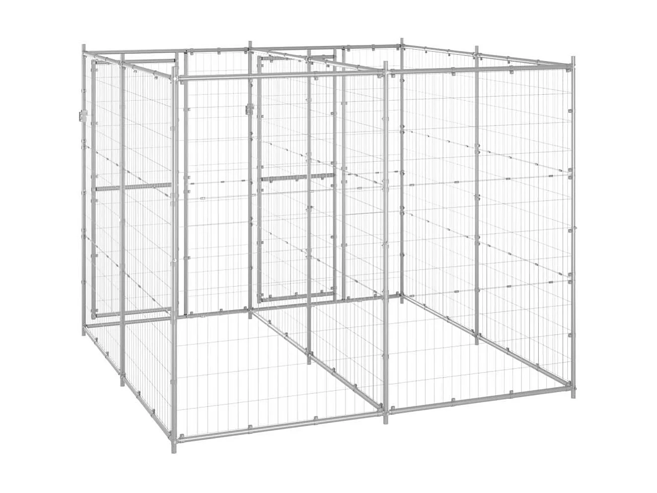 Recinto per animali da esterno per cani in acciaio zincato 4,84 m² 02_0000422