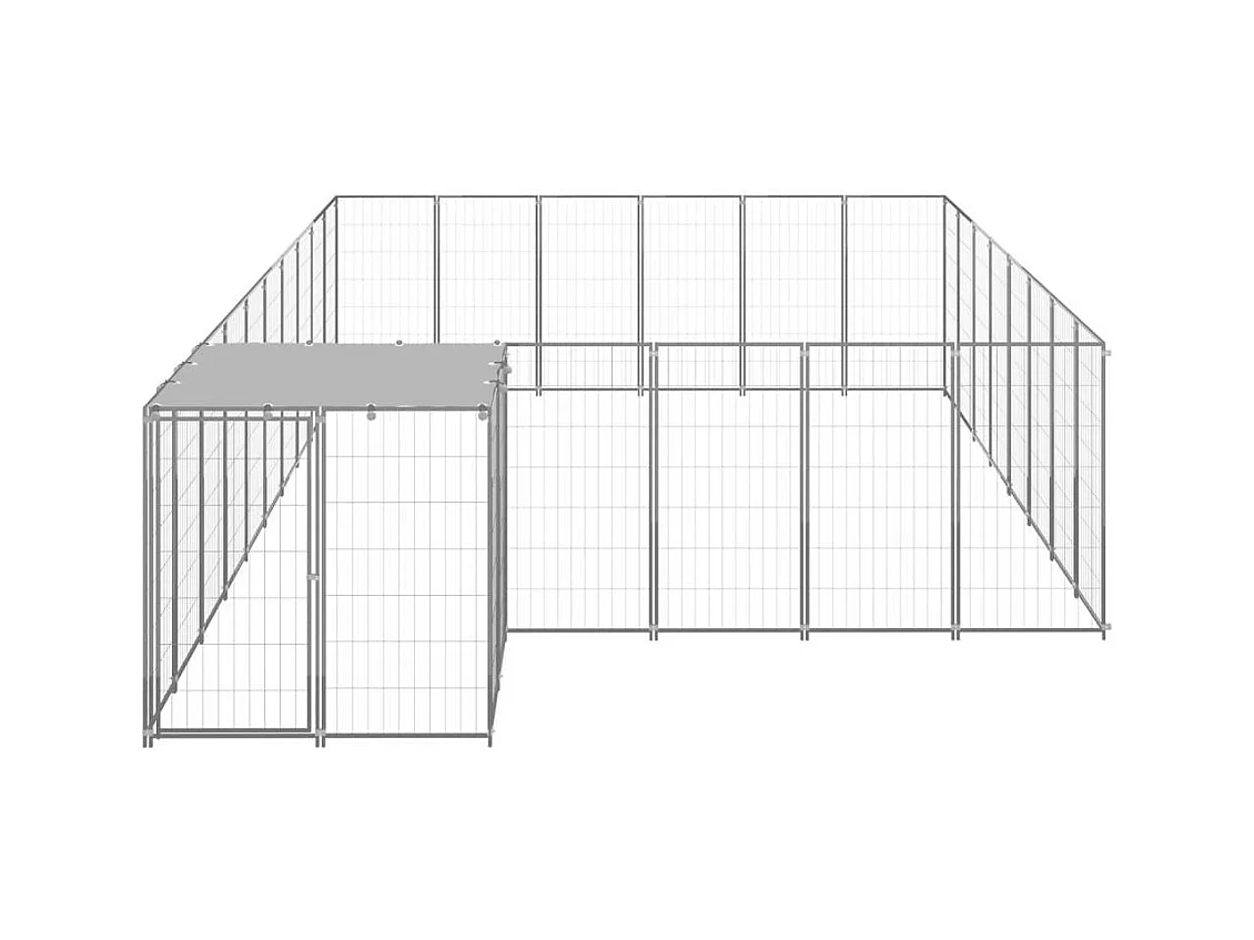 Chenil extérieur cage enclos argenté 550 x 330 x 110 cm 02_0000241