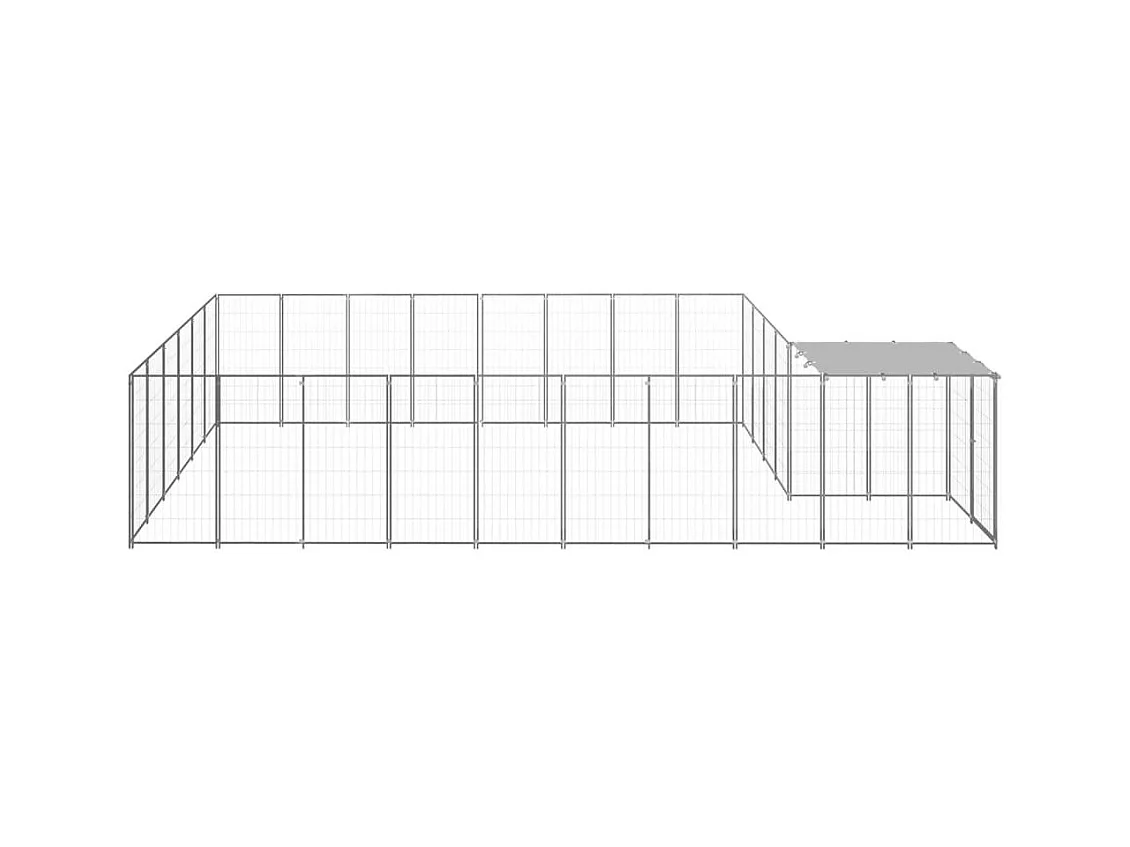 Chenil extérieur cage enclos argenté 550 x 330 x 110 cm 02_0000241