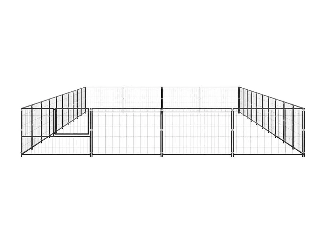 Gaiola para canil externo parque animal cachorro preto 40 m² aço 02_0000534