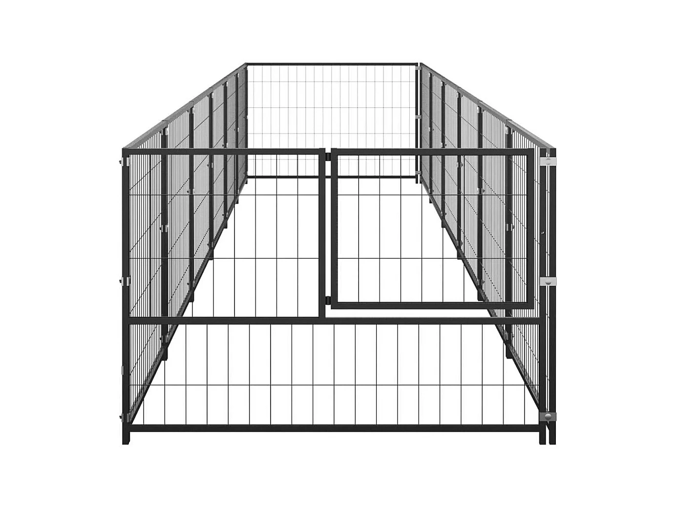 Chenil extérieur cage enclos noire 600 x 100 x 70 cm 02_0000544