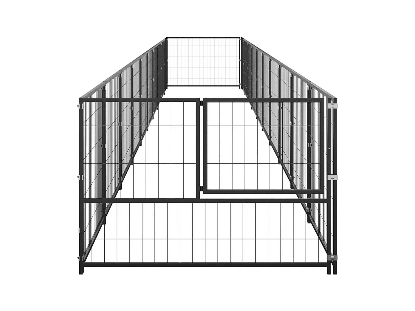 Chenil extérieur cage enclos noire 1000 x 100 x 70 cm 02_0000484