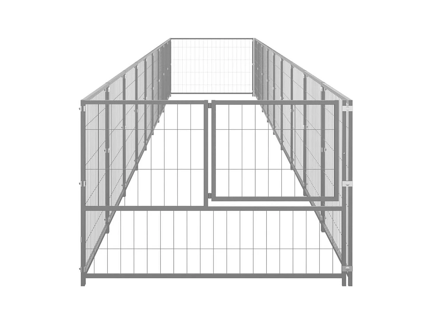 Chenil extérieur cage enclos argenté 900 x 100 x 70 cm 02_0000307
