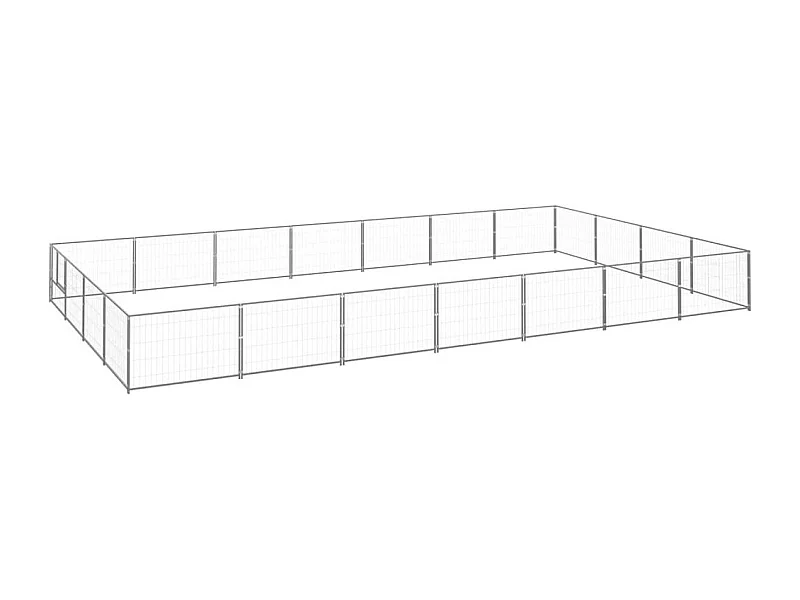 Chenil extérieur cage enclos argenté 700 x 400 x 70 cm 02_0000263