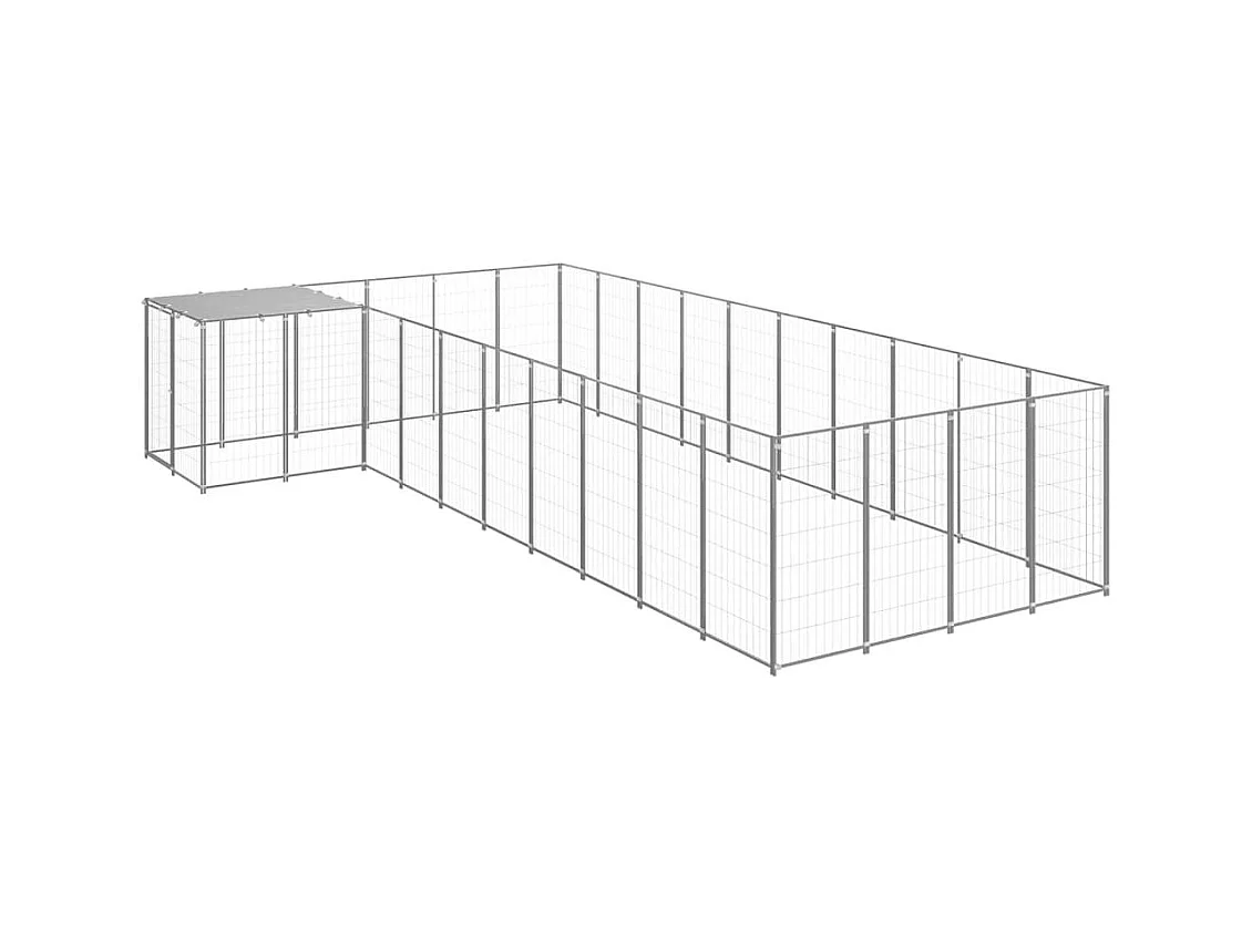 Chenil extérieur cage enclos argenté 330 x 550 x 110 cm 02_0000238