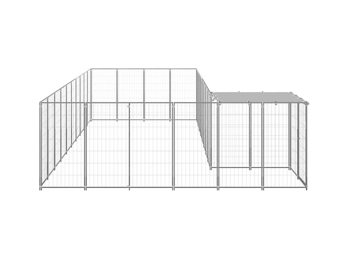 Chenil extérieur cage enclos argenté 330 x 550 x 110 cm 02_0000238