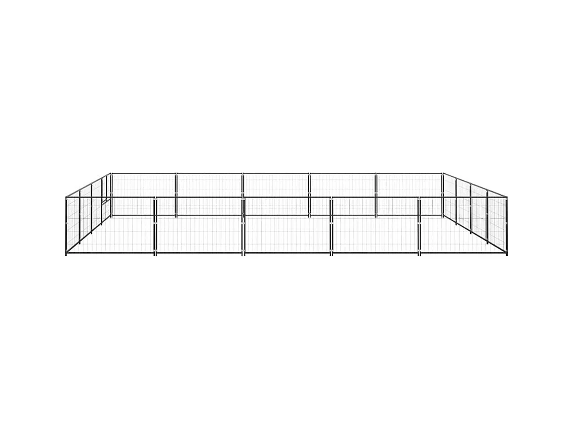 Chenil extérieur cage enclos noire 500 x 400 x 70 cm 02_0000506