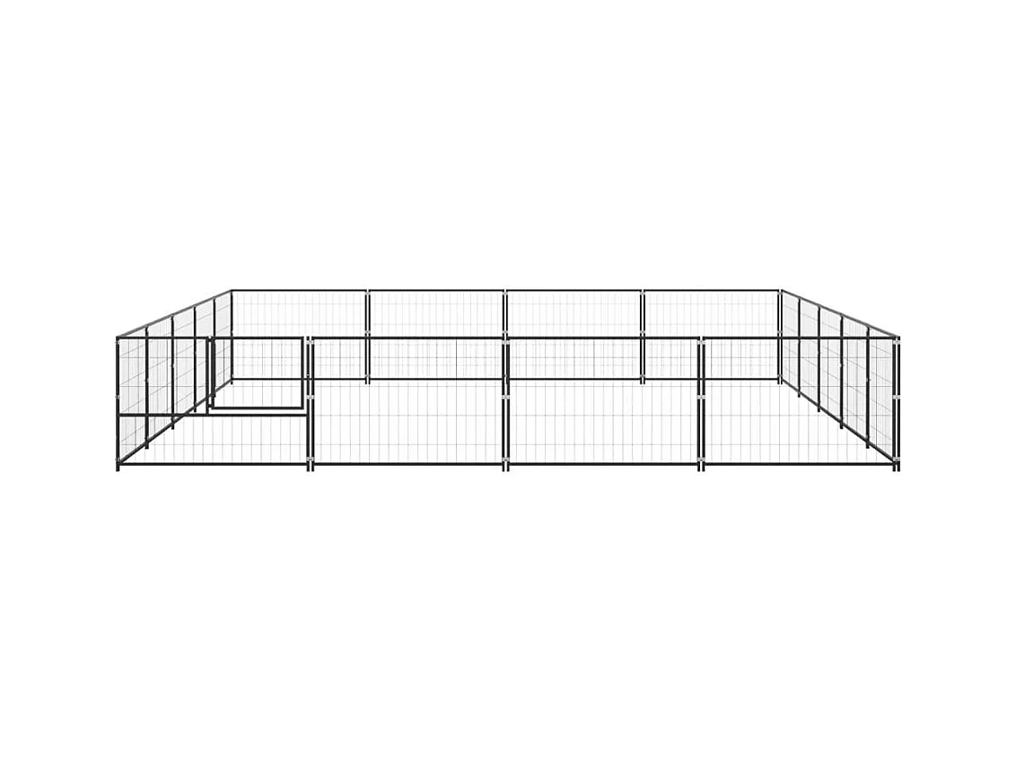 Chenil extérieur cage enclos noire 500 x 400 x 70 cm 02_0000506