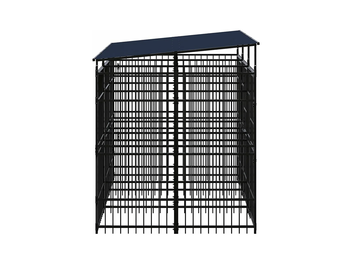 Canil gaiola exterior animal pac com teto para cães aço 5,53 m² preto 02_0041761