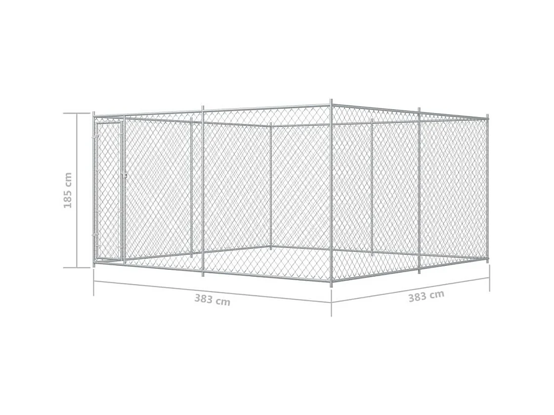 Gabbia per cuccia da esterno Box per cani da esterno per cani 383 x 383 x 185 cm 02_0000462