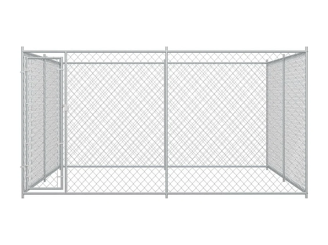 Gaiola para canil ao ar livre cercadinho para cães 383 x 383 x 185 cm 02_0000462