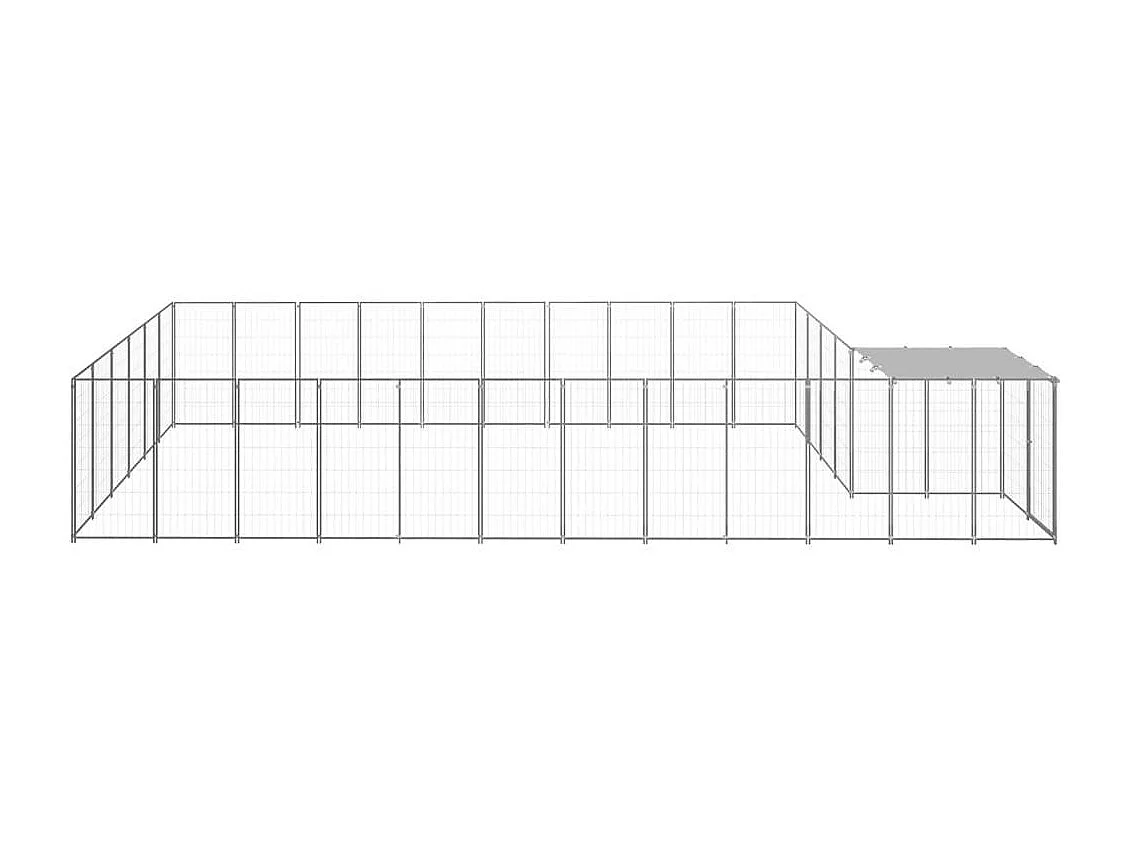 Chenil extérieur cage enclos argenté 660 x 330 x 110 cm 02_0000247