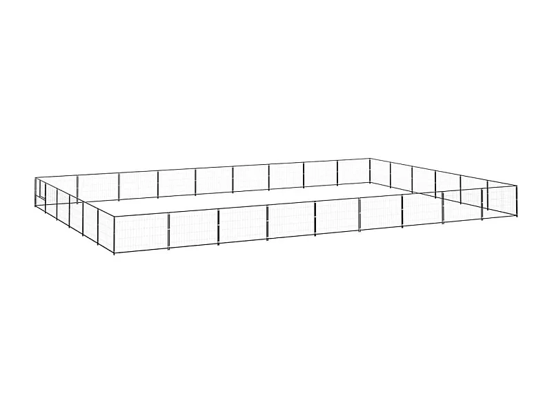 Chenil extérieur cage enclos noire 900 x 600 x 70 cm 02_0000542