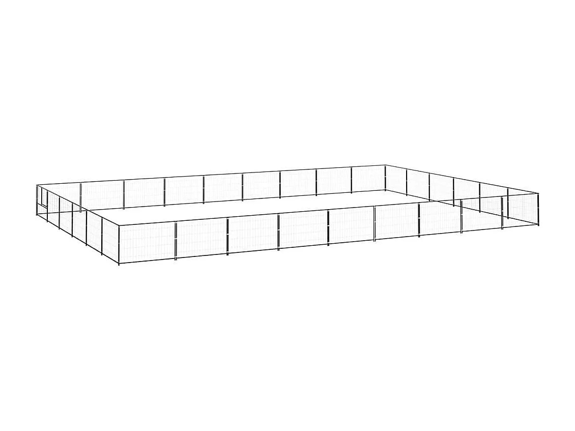 Cuccia da esterno gabbia per cani parco animali 54 m² acciaio nero 02_0000542