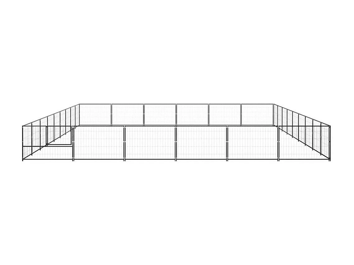 Cuccia da esterno gabbia per cani parco animali 54 m² acciaio nero 02_0000542