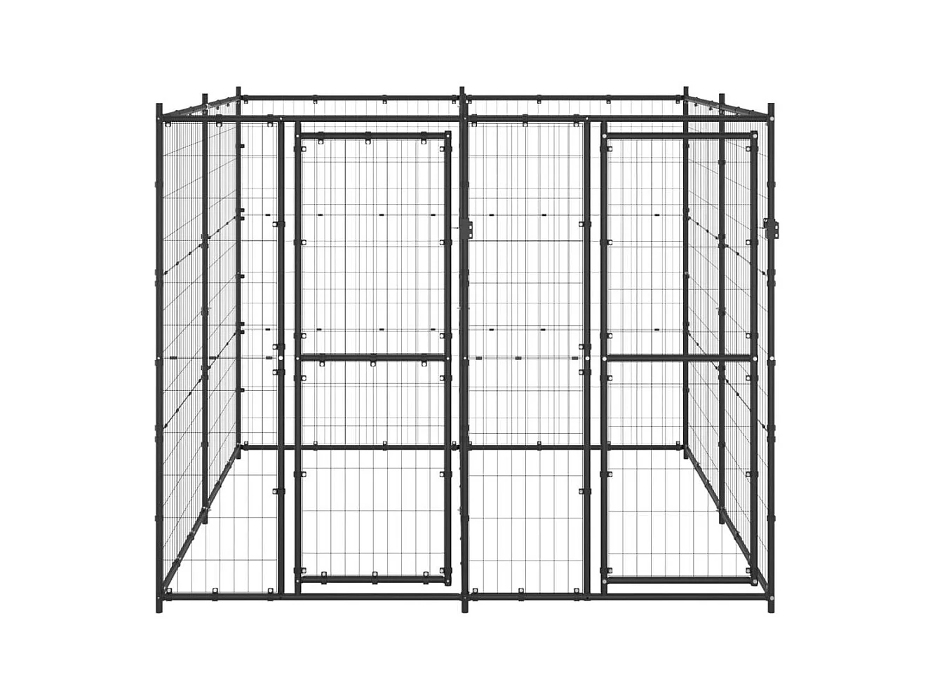 Chenil extérieur cage enclos 220 x 220 x 180 cm 02_0000372