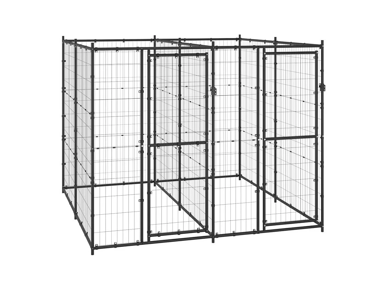 Jaula para perrera exterior parque para animales exterior perro para perros acero 4,84 m² 02_0000372