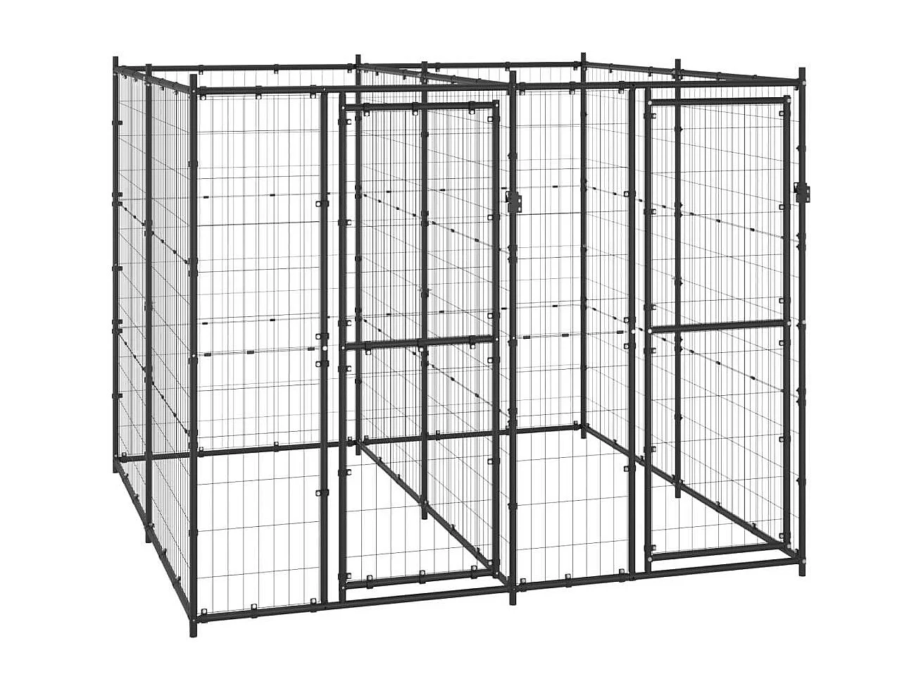 Jaula exterior para perros de acero 4,84 m² 02_0000372