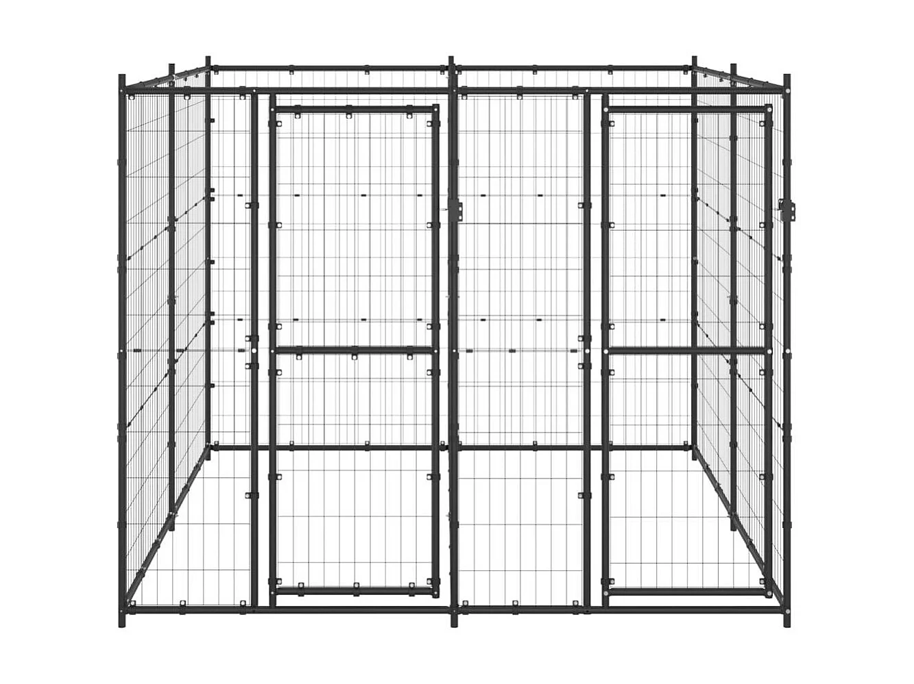 Jaula exterior para perros de acero 4,84 m² 02_0000372