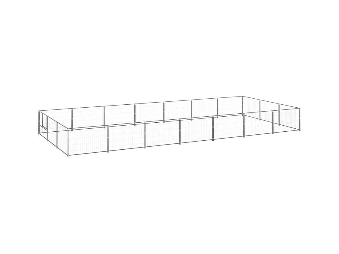 Chenil extérieur cage enclos argenté 700 x 300 x 70 cm 02_0000254