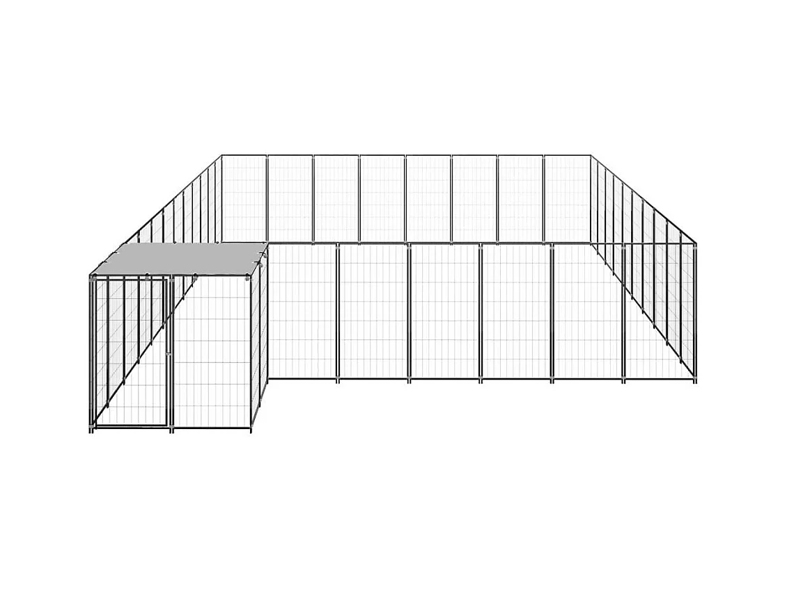 Chenil extérieur cage enclos noire 660 x 440 x 110 cm 02_0000514