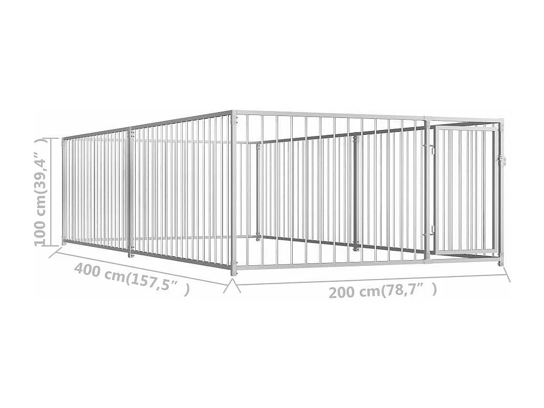 Gaiola para canil ao ar livre cercadinho para animais ao ar livre para cães 100 cm 02_0000345