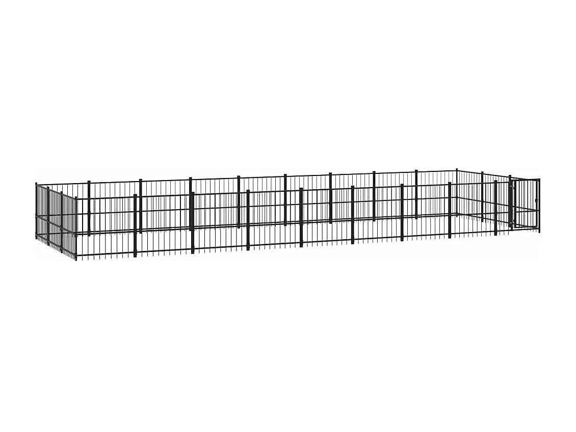 Chenil cage enclos pac noire 873 x 291 x 100 cm 02_0041822