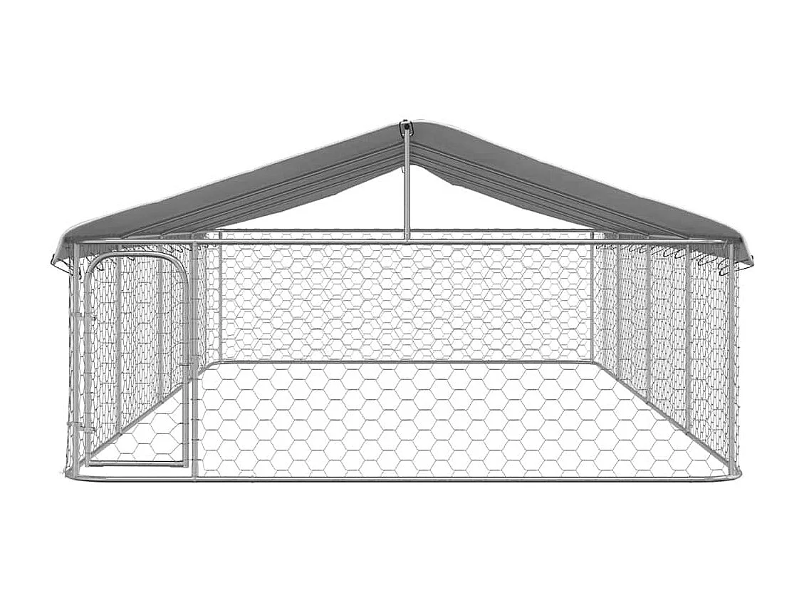 Cuccia gabbia per animali da esterno con tetto 600 x 300 x 150 cm Argento 02_0041912
