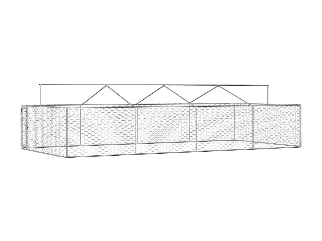 Cuccia gabbia per animali da esterno con tetto 600 x 300 x 150 cm Argento 02_0041912