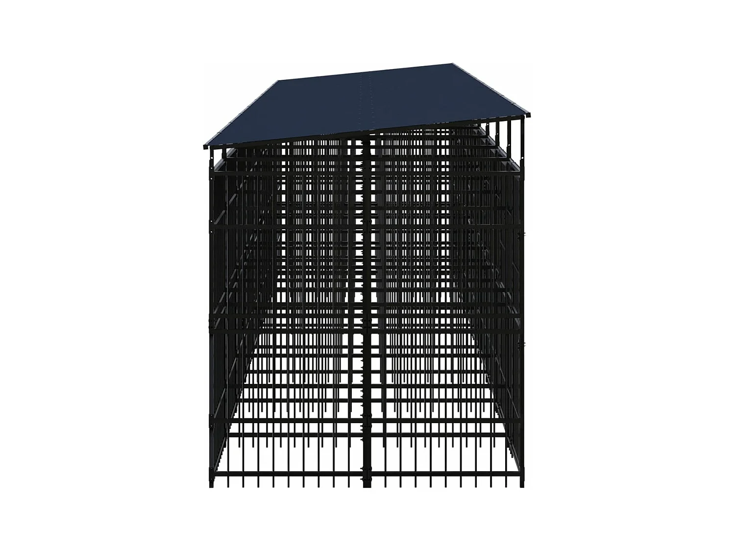 Canil gaiola exterior animal pac com teto para cães aço 16,59 m² preto 02_0041747