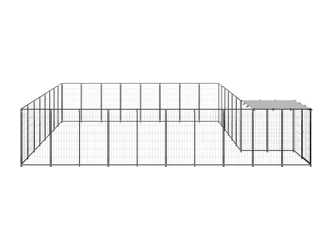 Chenil extérieur cage enclos argenté 550 x 440 x 110 cm 02_0000252