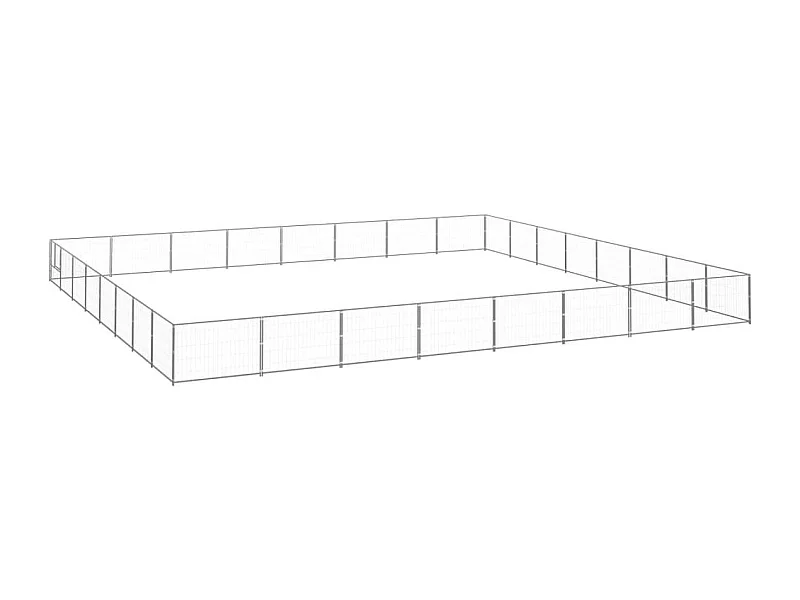 Chenil extérieur cage enclos argenté 800 x 800 x 70 cm 02_0000296