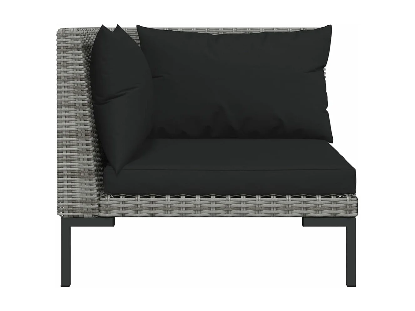Set mobili da giardino per esterni set 7 pezzi con cuscini in polyrattan grigio scuro 02_0017287
