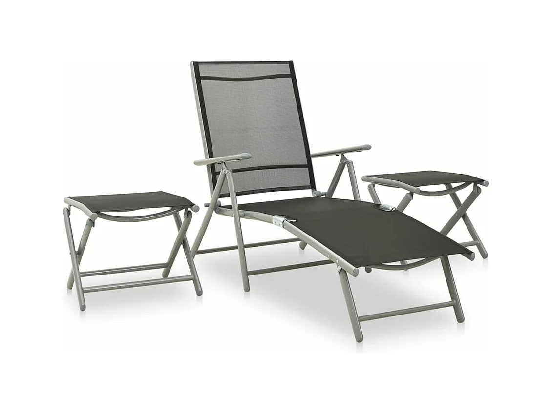 Muebles de jardín muebles de exterior juego de muebles 9 piezas negro y plata 02_0018279