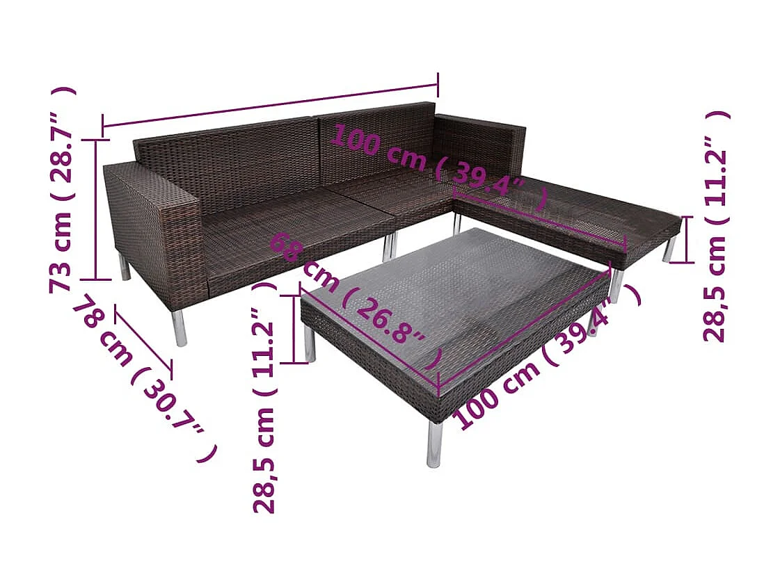 Salon de jardin meuble résine marron 116 x 78 x 73 cm 02_0016194