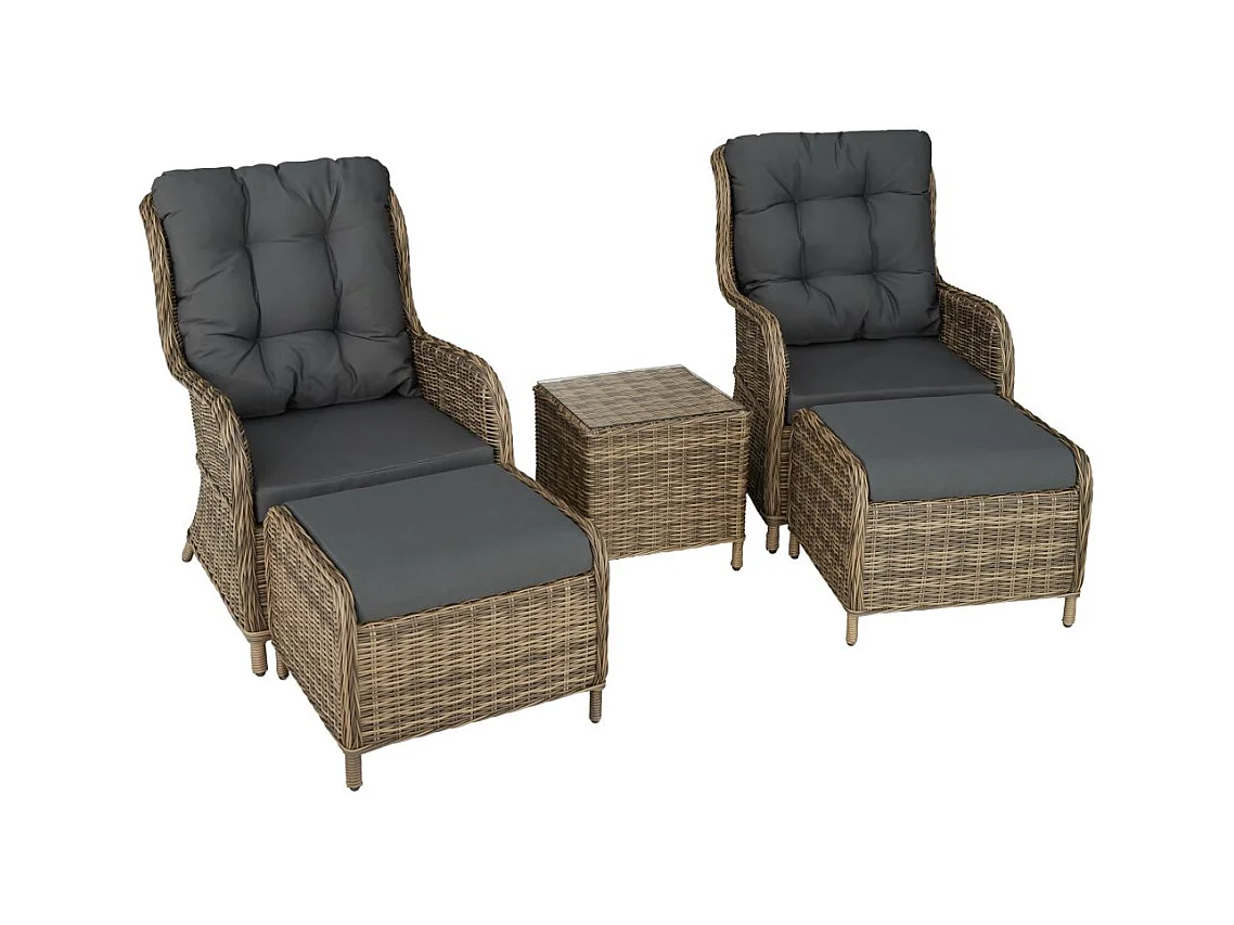 Salon de jardin marron marron 58 x 56 x 44.5 cm 2108049
