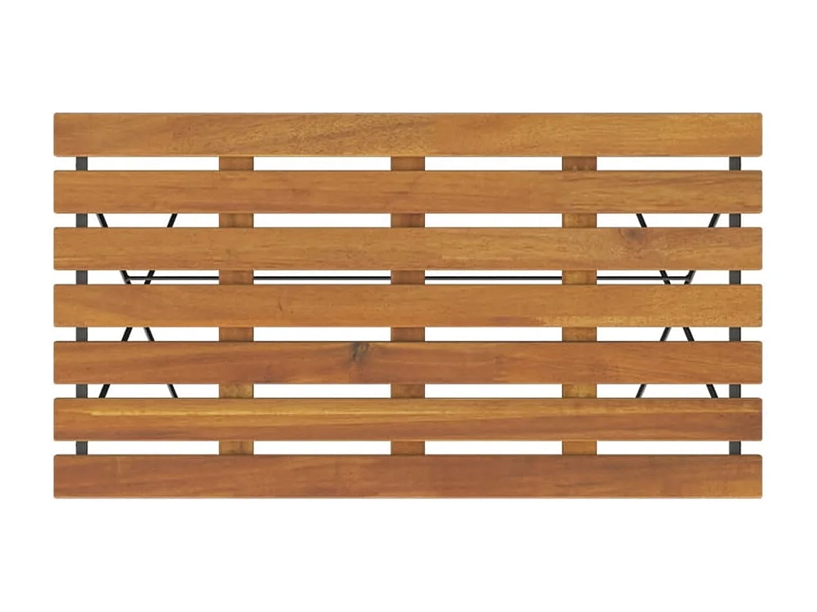 Set da giardino bistrot mobili da esterno terrazza pieghevole 7 pezzi in legno massello di acacia e acciaio 02_0013549